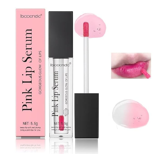 Color Changing Lip Gloss, Pink Magic Mood Lipstick Hydrating Lip Glow Oil Lip Tint Lip Inks Stain Lip Balm Not Greasy Transparent Plumping Lip Serum for Women Girls Lip Care Products