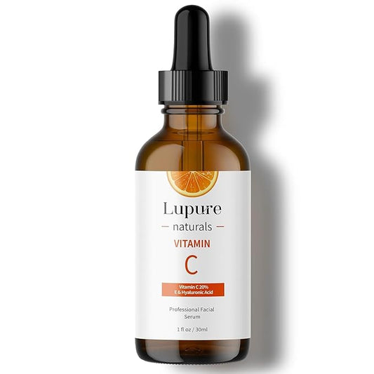 Professional Vitamin C Face Serum 20%, Anti Aging Facial Super Vit C Serum with Ascorbic Acid Hyaluronic Acid & Vitamin E for Dark Spots, Skin Care, Christmas Gift & Stocking | 1 Fl. Oz