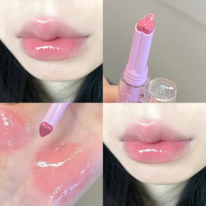 Petansy 6 Colors Jelly Lipstick Heart Shape Lipstick Plumping