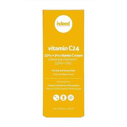 INDEED LABS c24 Vitamin Cream Combined Serum & Moisturizer with Ascorbic and Hyaluronic Acid to Repair and Restore Skin, 30 ml