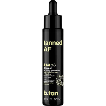 b.tan Darkest Self Tan Drops for Face & Body | Get Tanned - Darkest Gradual Self Tanner Bronzing Glow Drops, Vegan, Cruelty Free, 1.0 Fl Oz