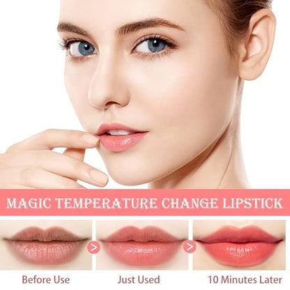 Color Changing Lipstick,Crystal Flower Lip Gloss, Color Changing Changing