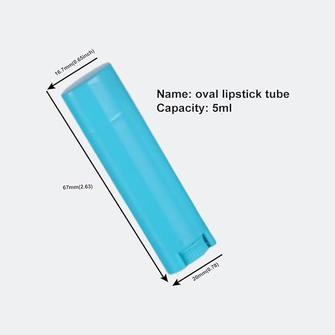 5ml 50Pcs Empty Oval Deodorant Lip Blue)