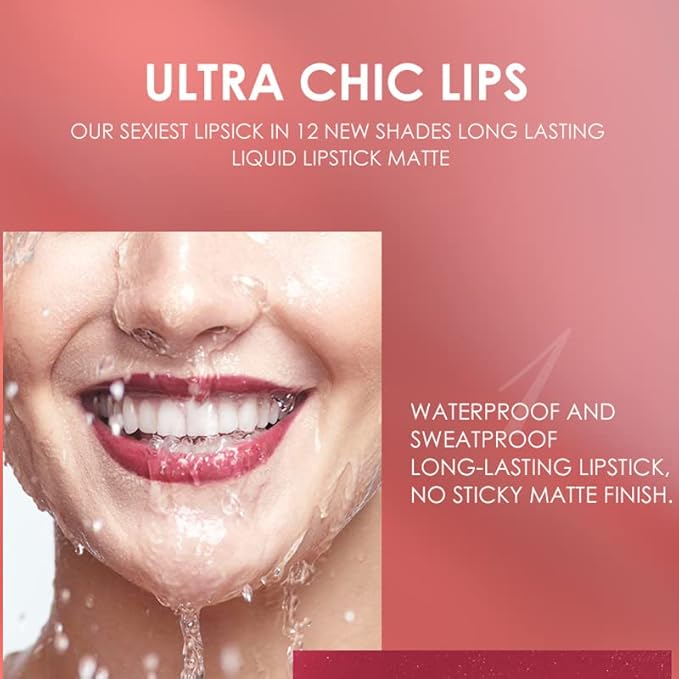 URQT 12pcs Nude Lip Liner and Lipstick Makeup Set, 6 Velvety Matte Liquid Lipsticks + 6 Matching Smooth Lip Liner One Step Lips Makeup Kits Waterproof Long Lasting Matte Lipstick Gift Set (SetC, 12)