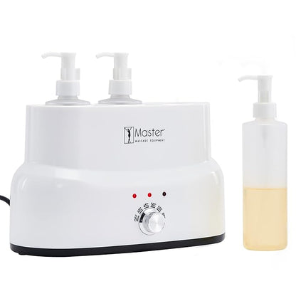 Master Massage 3-Bottles Massage Oil, Lotion, Cream Warmer Heater with Empty Bottles- Massage Cream Heating Device- Salon SPA Massage Body Therapy, White