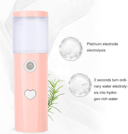 Nano Facial Steamer,20ml Nano Face Mister USB Rechargeable Handheld Portable Face Hydration Sprayer Hydrating Face Sprayer for Home Facial Warm Mist Humidifier Steamer ()