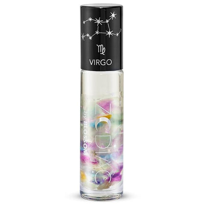 Blossom Zodiac Sign Vanilla Scented Moisturizing Roll-On Lip Gloss with Crystals, Made in USA, 0.20 fl. oz./5.9ml, Virgo