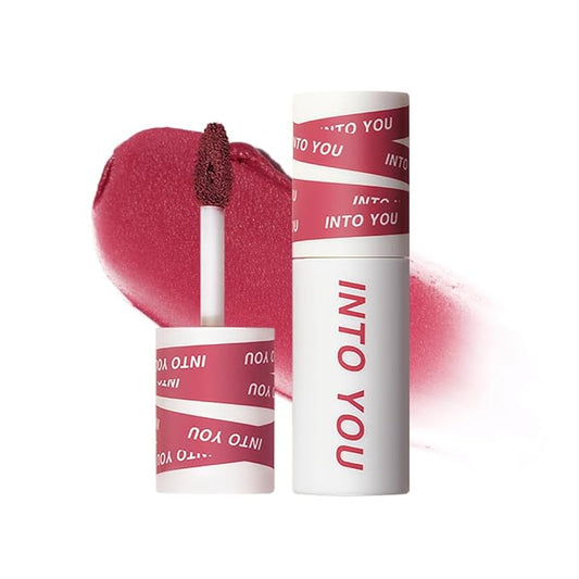 INTO YOU Matte Lipstick, Super Stay Lipstick for Women, Waterproof, Long Lasting Lipstick, High Impact Lipcolor with Lightweight Lip Mud Texture, Dual-use for Lips and Cheek, Pink Lipstick (EM02)
