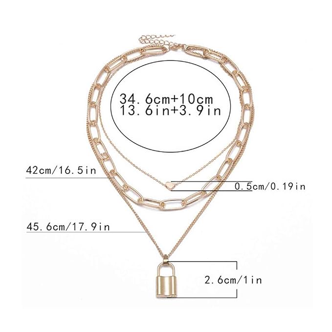 Punk Layered Heart Choker Necklace Gold