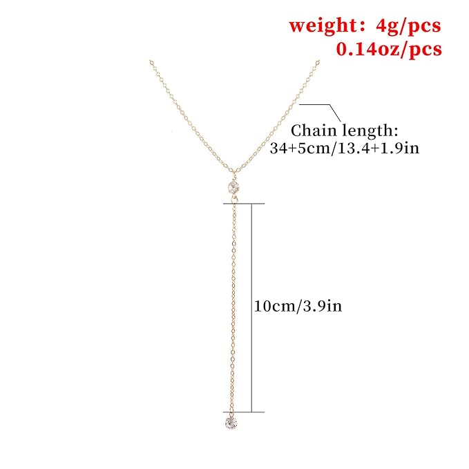 Boho Crystal Y Drop Necklace Choker