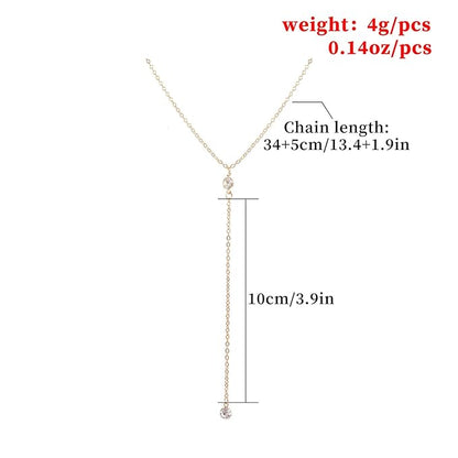 Boho Crystal Y Drop Necklace Choker