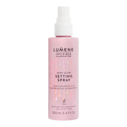 Lumene Invisible Illumination Dewy Glow Setting Spray - Facial Spray for All Skin Types - Makeup Primer & Dewy Setting Spray - Refreshing Face Mist (3.4 fl oz)