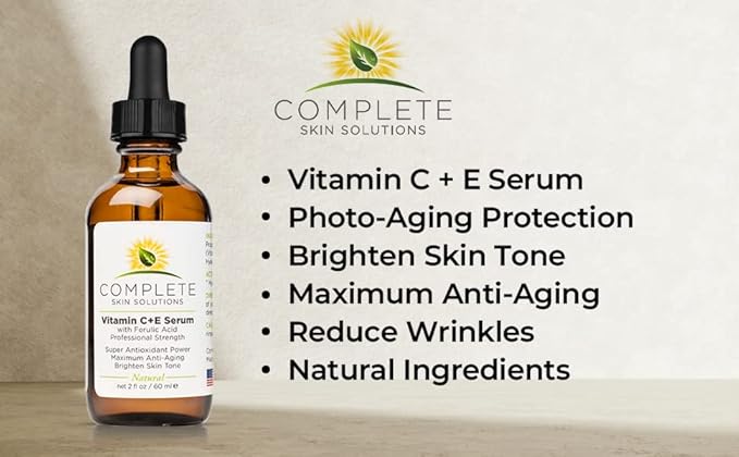 Natural Best Vitamin CE Serum - 2 oz With Ferulic,Hyaluronic Acid, Vitamin C 15% - Made In USA