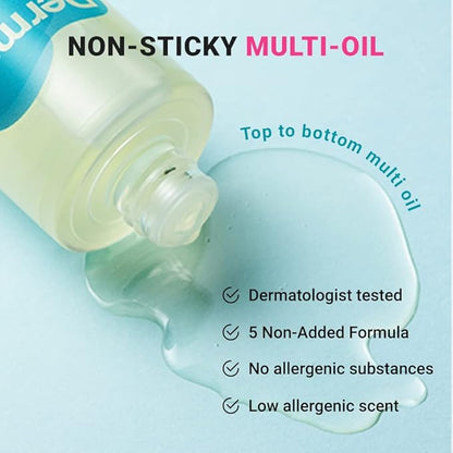 Derma B | Intensive Barrier Multi Body Oil | Moisturizing Non-Sticky Multi-Use Oil After Shower | 10 Botanical Skin Oil for Sensitive Skin | Korean Body Oils for Women & Men | 4.56 fl oz (135ml)