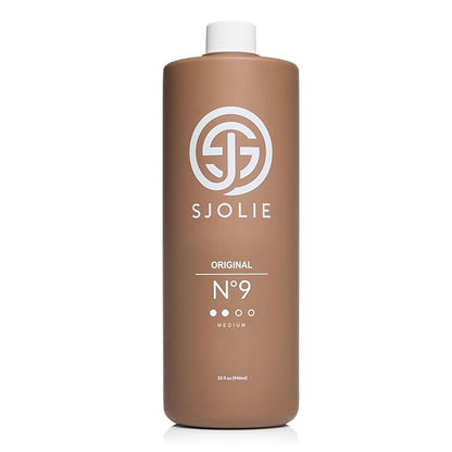 SJOLIE Spray Tan Solution - No. 9 - Medium Hydrating Tanning Spray | Sunless Tanner for Long Lasting, All Natural Glow (32oz)
