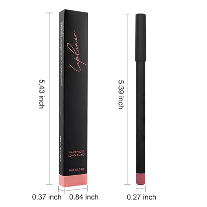 2 Pcs Natural Nude Brown Beige Colors Lip Liner Lipstick Pencils Set for Daily Makeup,Easy to Apply & Remove,Waterproof
