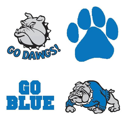 FashionTats Sport Spirit Temporary Tattoos | 100 Tattoos (Blue Dawgs)
