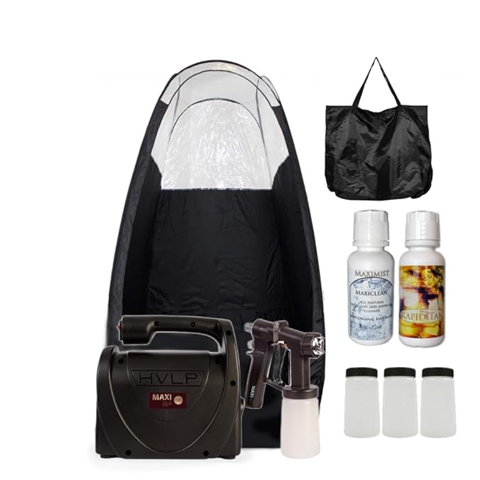 MaxiMist Elite Evo Sunless Spray Tan Machine Kit with Black Tent