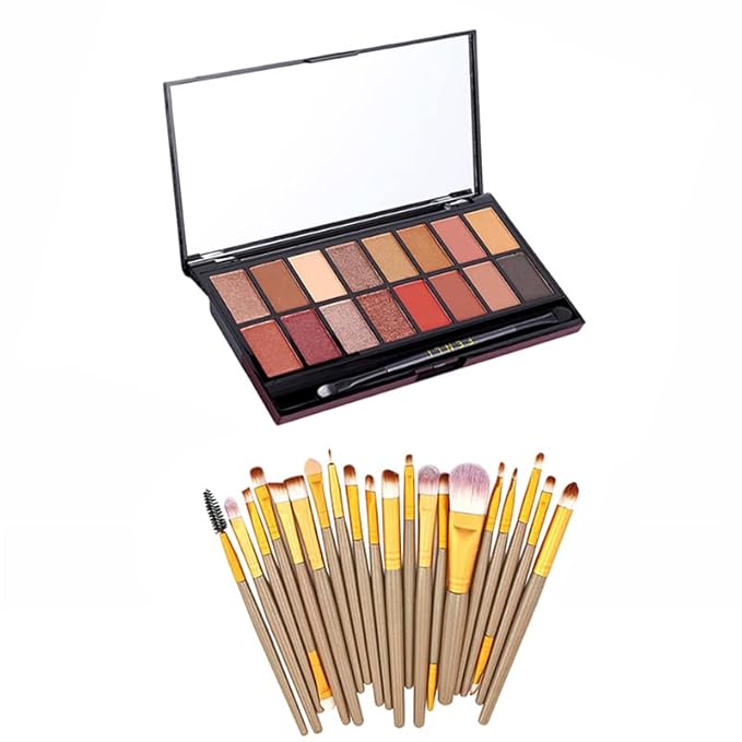 RUIGPRO Pro 16 Shades Eyeshadow Palette + 20