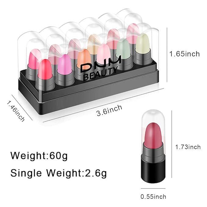 12Pcs Capsule Pills Lipstick Mini Lip Stick Packs 3G