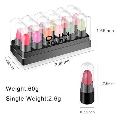12Pcs Capsule Pills Lipstick Mini Lip Stick Packs 3G