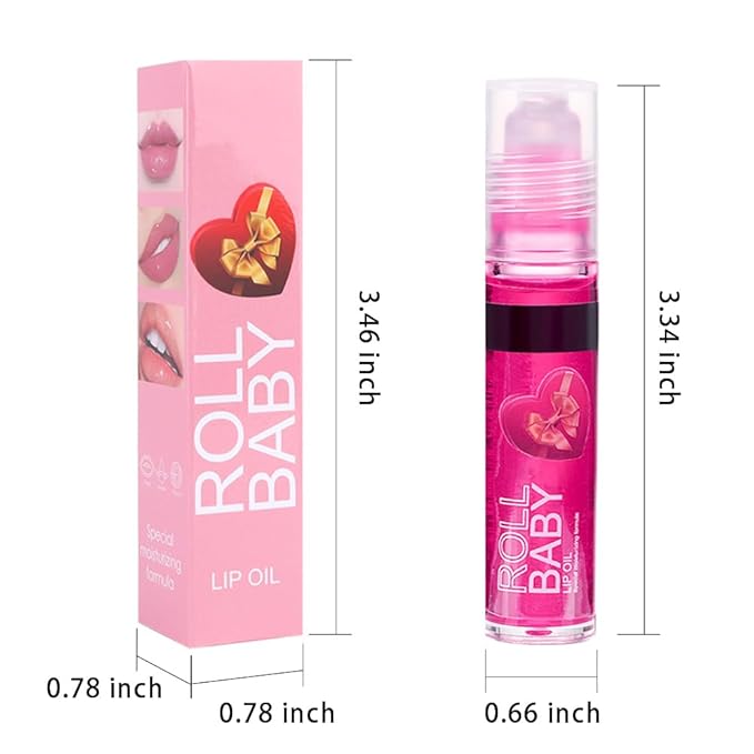BINGBRUSH Roller Mirror Lip Gloss, Plumping Magic Mood Lipstick Lip Glaze, High-Shine Clear Lip Stain Lip Balm Lip Care, Longlasting Moisturizing Lip Glow Oil (1Pc 01# Strawberry)