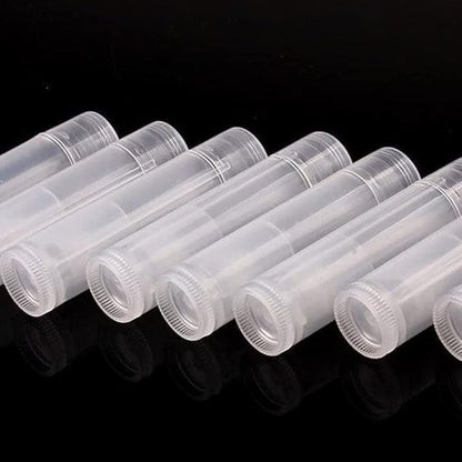 100Pcs 5ML Transparent Clear Empty Lip Balm