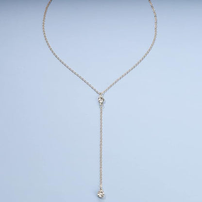 Boho Crystal Y Drop Necklace Choker Gold Long