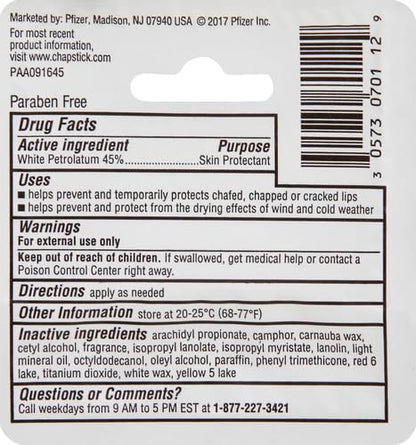 ChapStick Classic Original Lip Balm Tube, Blister