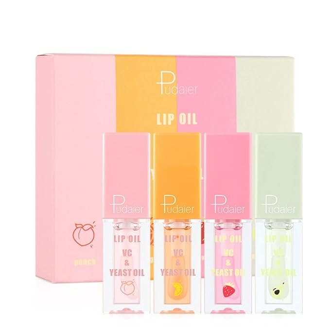 Lip Gloss Set, 4 PCS, Transparent Lip Balm, Gloss