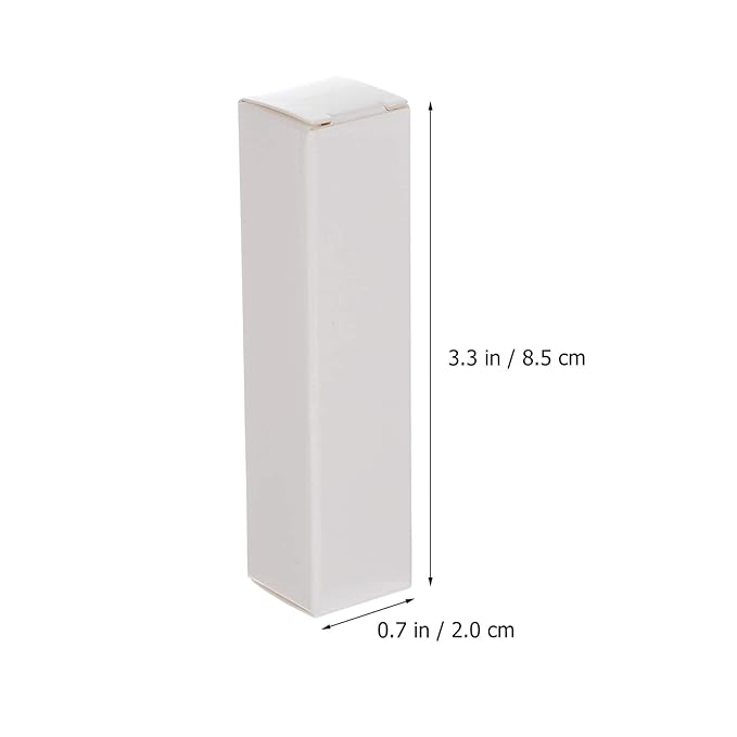 EXCEART Lipstick Pack Box 50 Pcs Lip Gloss Tubes Kraft Paper Packaging Boxes Lipstick Storage Boxes Lip Balm Wrapping Box (White) Paper Essential Oil Box