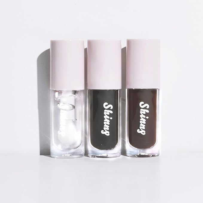 MAEPEOR Black Glossy Lipgloss 5 Colors Nourishing High-shine Glossy Lipgloss Luscious-colors Non-Sticky Shine Glossy Lipgloss (Black)