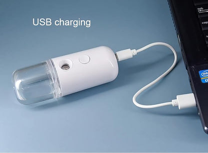 Nano Mist Sprayer Portable for Home, Office, Car, Hydrating Facial Mist and Skin Care (White)