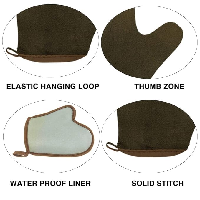 4 Pack Self Tanning Mitt Applicator Kit, with Self Tanner Mitt, Self Tan Back Applicator, Exfoliating Glove, Flat Top Face Tanner Brush, Tan mit for Self Sunless Tanner (brown)