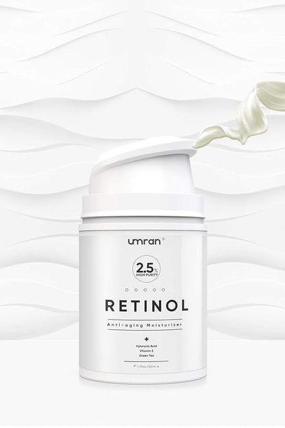 Umran Premium Retinol Cream, Anti-Aging Moisturizer Cream 2.5% for Face and Eye Care, Anti-Wrinkle Essence with Hyaluronic Acid, Day and Night Cream, Vitamin E and Green Tea, 50ml, 1.7 Fl.Oz…