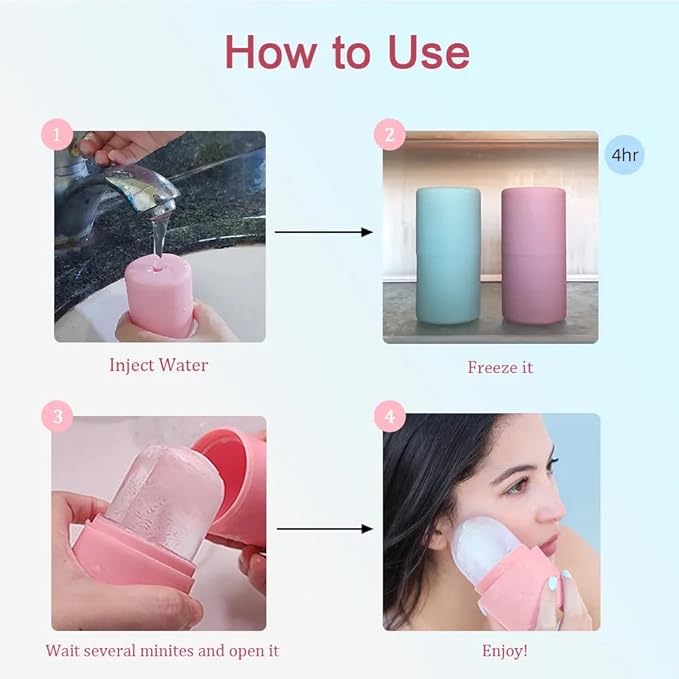 Silicone Face Ice Massager and Contourer (Pink)