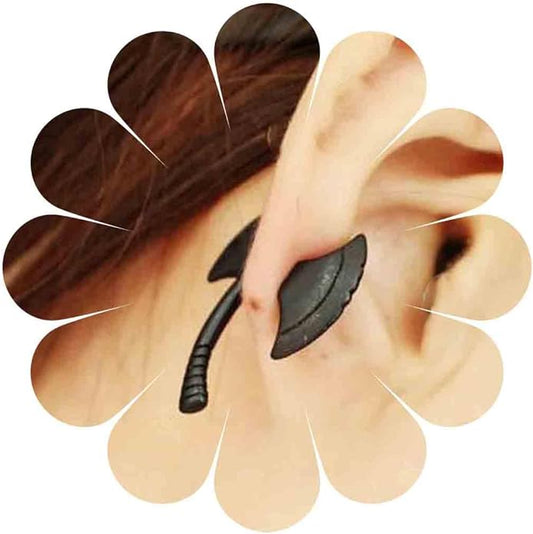 Punk Axe Ear Jacket Earrings Black