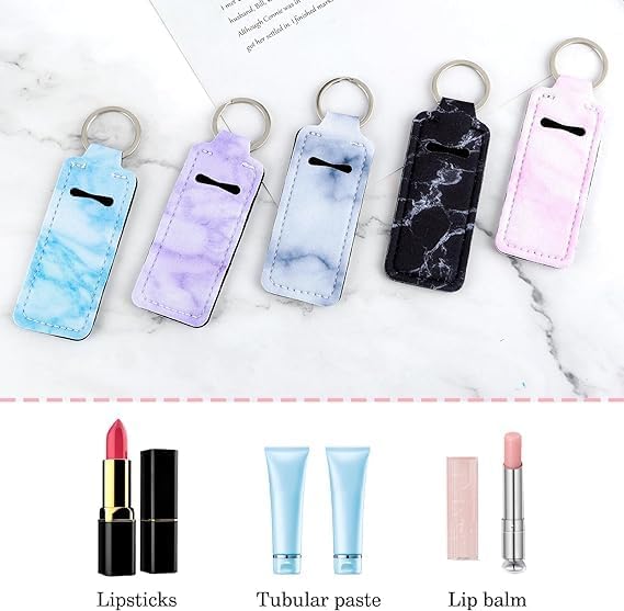 Chapstick Holder Keychain, Cute Lip Balm Keychain Holder Gloss