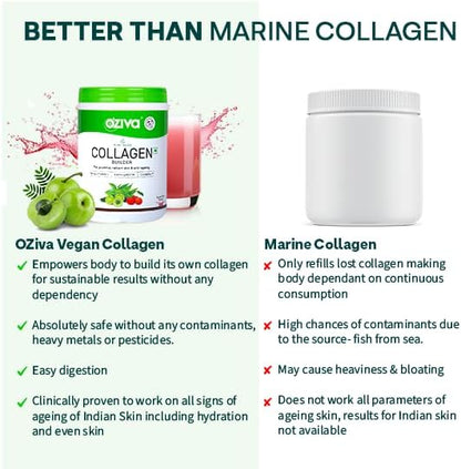 Plant Based Collagen Builder with Biotin & Silica, Acai Berry, Bamboo Shoot, Sea Buckthorn for Anti Aging Beauty, 0.55 lbs, 100% Natural & Vegan Friendly (0.55 lbs)