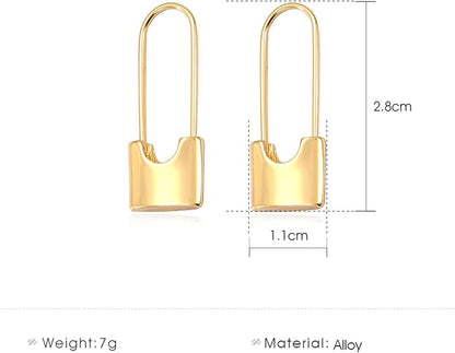 Boho Lock Hoop Earrings Safety Pin Hoop Earrings