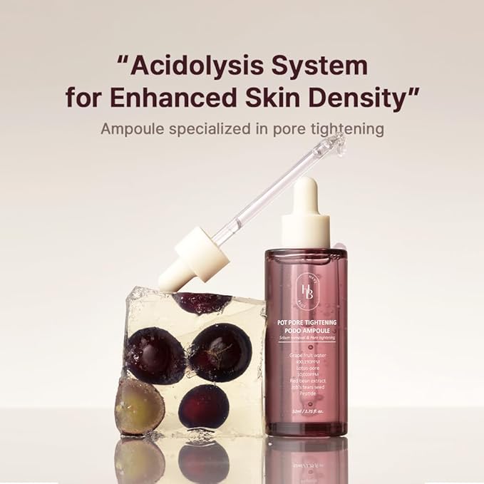 Pot Pore Tightening Podo Ampoule - Pore Tightening, Korean Skincare, Hypoallergenic, Moisturizing, Red Bean, Grape, Pore Care, Face Serum, Skin Density Improvement, K-Beauty, Skin Elasticity