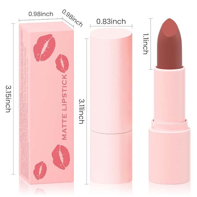 3Pcs Orange Bright Red Velvet Matte Crayon Lipstick Orange