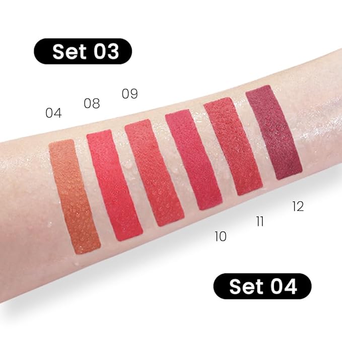 3Pcs Orange Bright Red Velvet Matte Crayon Lipstick Orange