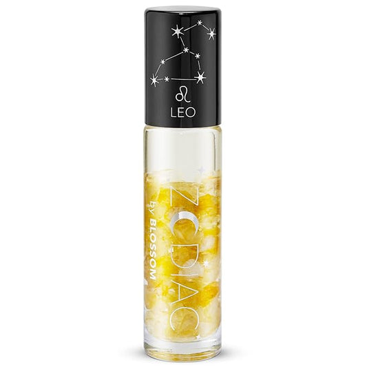 Blossom Zodiac Sign Vanilla Scented Moisturizing Roll-On Lip Gloss with Crystals, Made in USA, 0.20 fl. oz./5.9ml, Leo