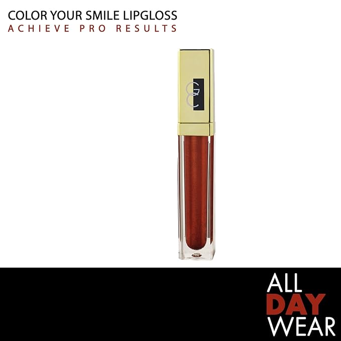 Gerard Cosmetics Color Your Smile Lip Gloss Pretty Penny | Super Pigmented Bronze Glitter Lip Gloss with LED Light and Mirror | Shiny Finish | Hydrating Liquid Lip Color | Cruelty Free and Made in USA