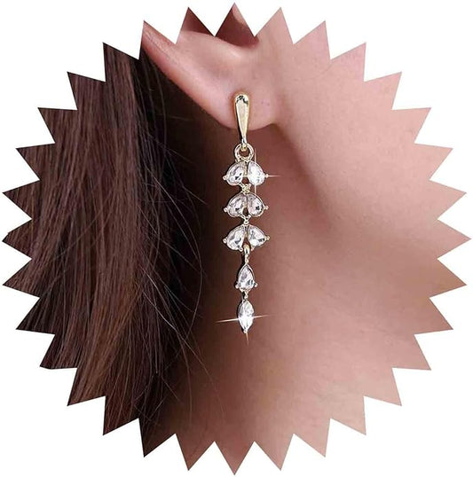 Vintage Crystal Drop Earrings Crystal Wedding