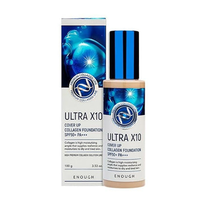 Enough Ultra X10 Cover Up Collagen Foundation, Hydrating 3.53oz