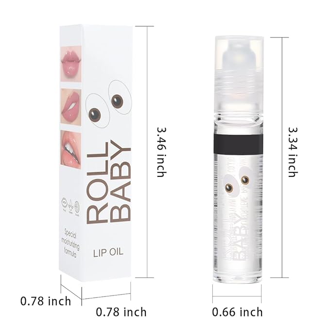BINGBRUSH Roller Lip Glaze Mirror Lip Gloss, Plumping Magic Mood Lipstick Lip Glaze, High-Shine Clear Lip Stain Lip Balm Lip Care, Longlasting Moisturizing Lip Glow Oil (1Pc 05# Fruit)