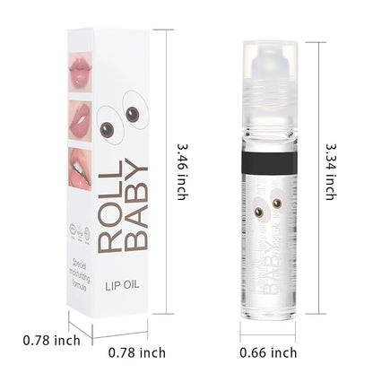 BINGBRUSH Roller Lip Glaze Mirror Lip Gloss, Plumping Magic Mood Lipstick Lip Glaze, High-Shine Clear Lip Stain Lip Balm Lip Care, Longlasting Moisturizing Lip Glow Oil (1Pc 05# Fruit)