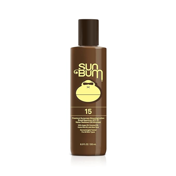 Sun Bum SPF 15 Browning Lotion | Vegan and Hawaii 104 Act Compliant (Octinoxate & Oxybenzone Free) Broad Spectrum Moisturizing UVA/UVB Sunscreen Tanning Lotion with Vitamin E | 8.5 oz